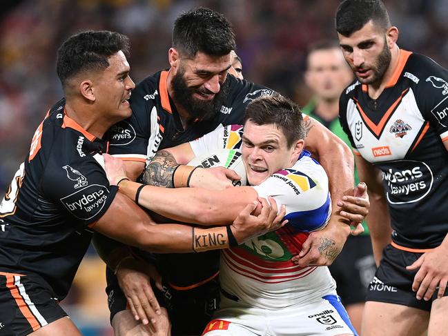 If Brodie Jones can win an 80-minute role at the Knights he could be a handy stepping stone to a keeper. Picture: Bradley Kanaris/Getty Images