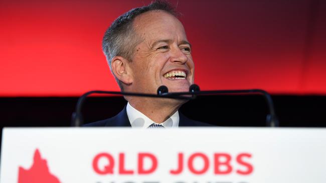 Federal Opposition Leader Bill Shorten in Beenleigh yesterday. (AAP Image/Dan Peled) 