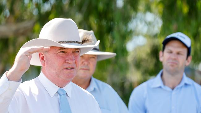 Senator Matt Canavan’s (right) comments about net zero have partly been blamed for the coalition’s wipe-out. Picture: Brad Hunter