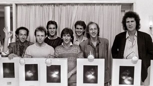 Jack Sonni (far left) with his Dire Straits bandmates during the successful Brothers in Arms era. Picture: Supplied