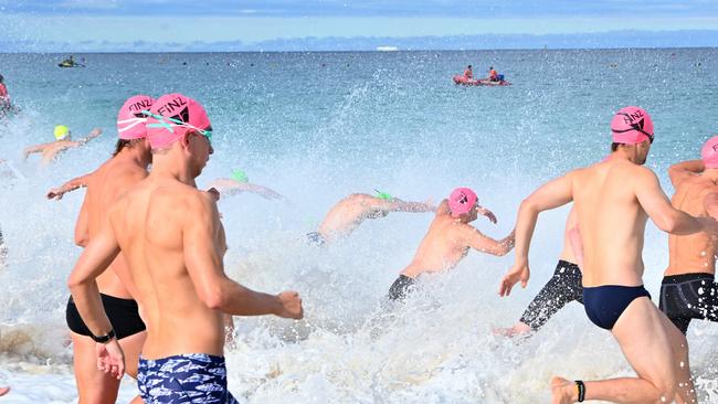 Great action in the Ocean swim at Aussies.