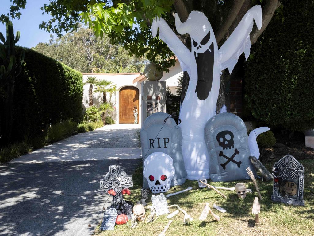 Tombstones, skulls and ghosts have been found lining lawns across the country. Picture: NCA NewsWIRE / Monique Harmer