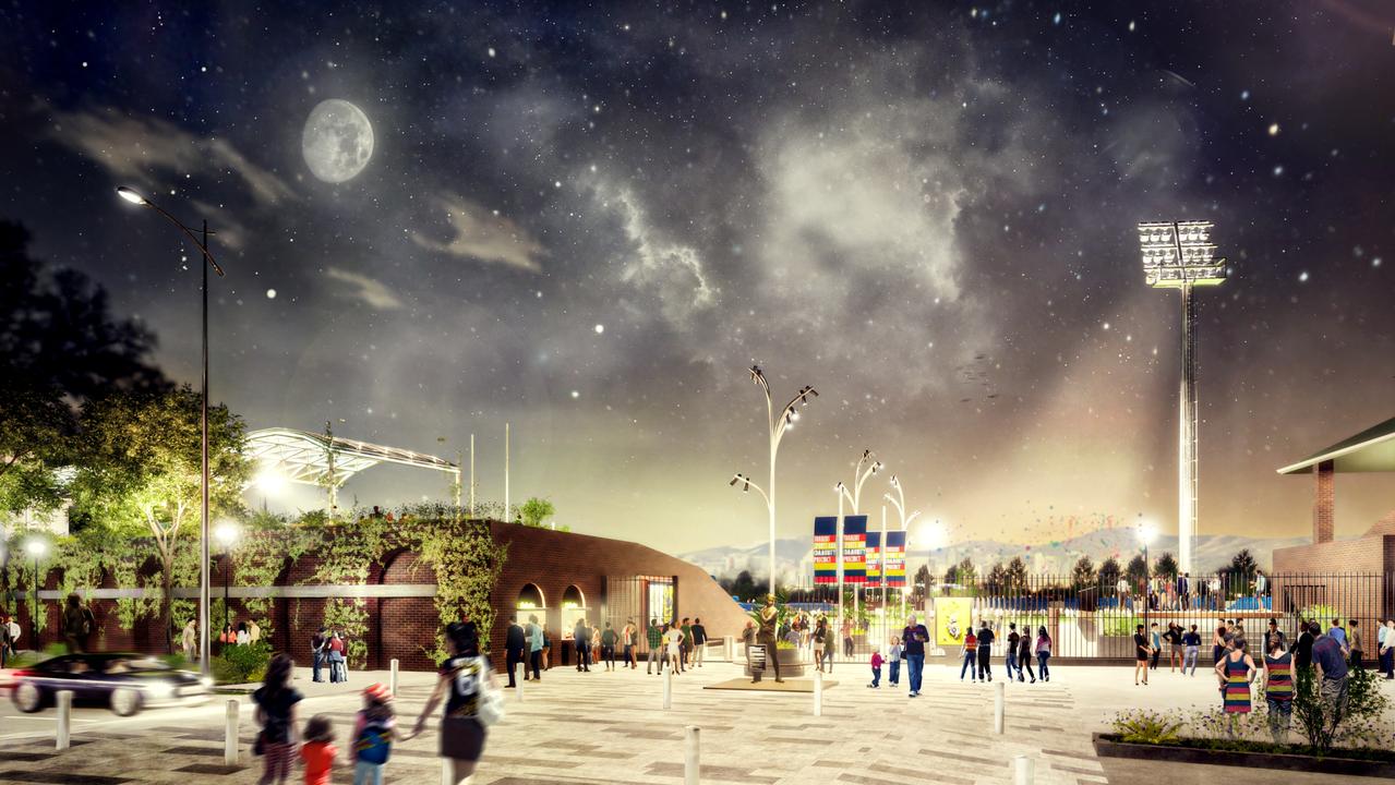 An artist impression of the proposed new Adelaide Crows base at Thebarton Oval. Picture: City Collective