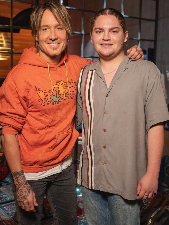 The Voice grand finalist Arlo Sim with coach Keith Urban.