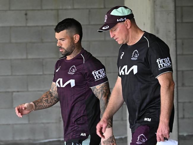 Maguire is getting closer towards making a call on Brisbane’s captaincy. Picture: Courier Mail