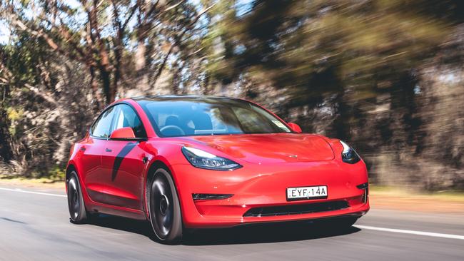 The Tesla Model 3 is Australia’s most popular EV. Picture: Thomas Wielecki