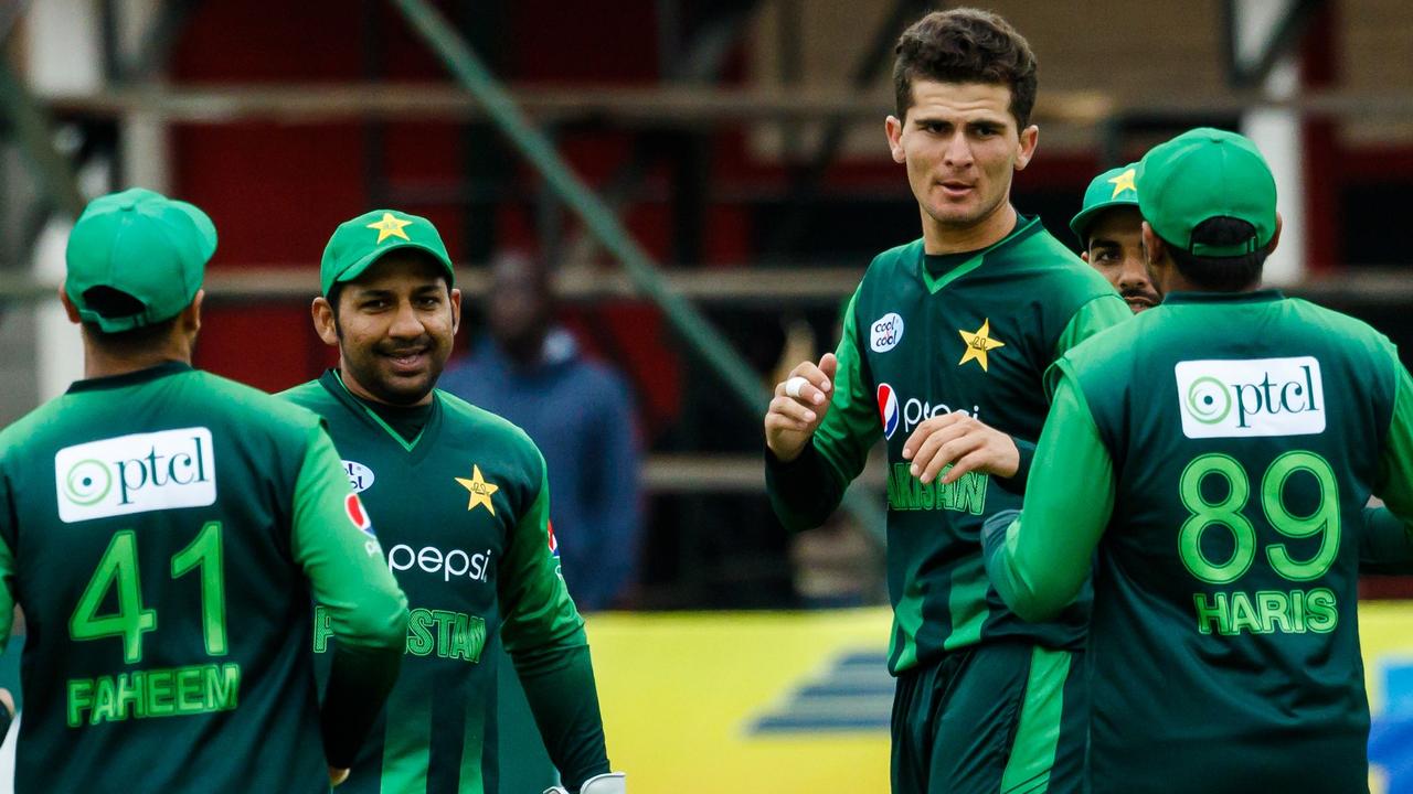 Shaheen Shah Afridi (second right) is one of the most aggressive seamers in the game.