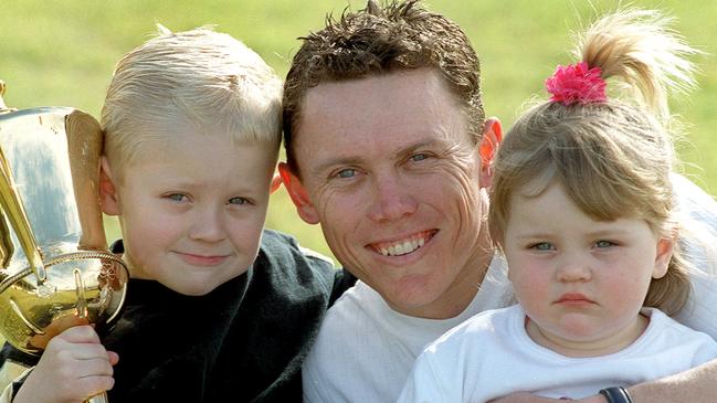 Chris Munce with son and now training partner Corey along with daughter Caitlin in 2000.