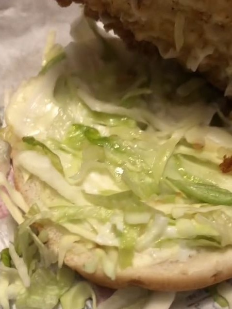 The fast food chain has temporarily included a lettuce and cabbage mix amid Australia’s ongoing lettuce shortage. Picture: TikTok