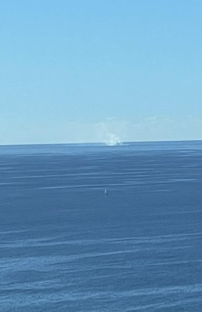 The ‘smoke’ that appeared off Surfers Paradise beach about noon Thursday. Picture: Rebekah Jane