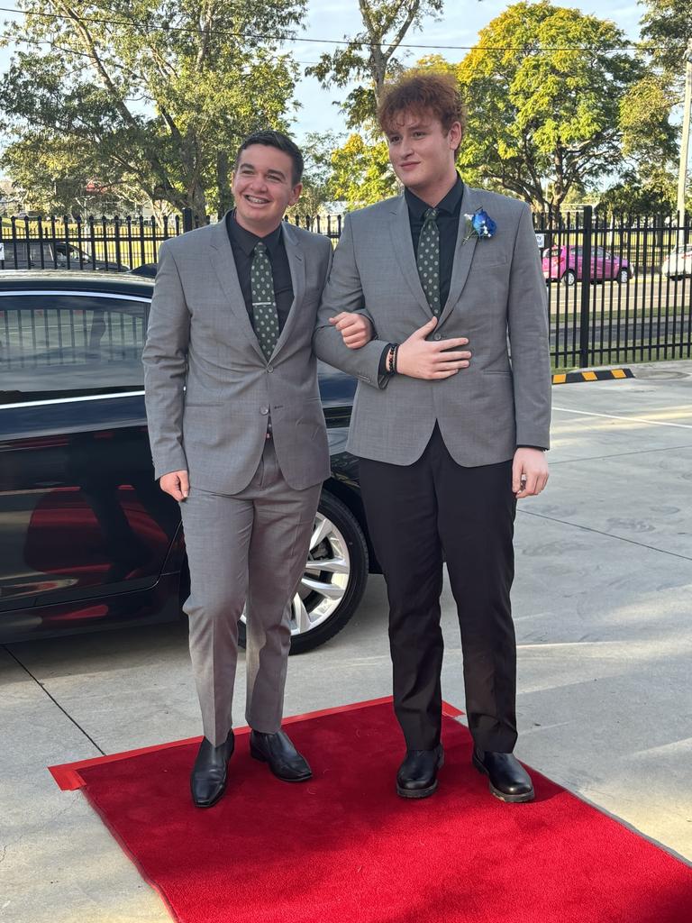 Jacob Harris and Samuel Farrell arrive at the formal.