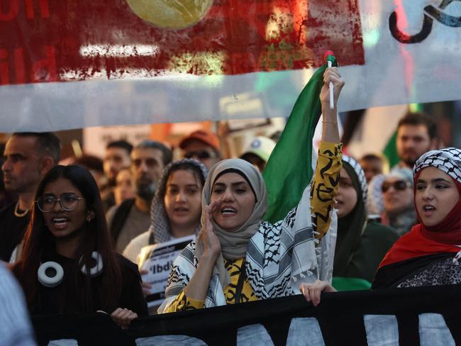 Pro-Palestine protest at King George Square. Picture: Liam Kidston