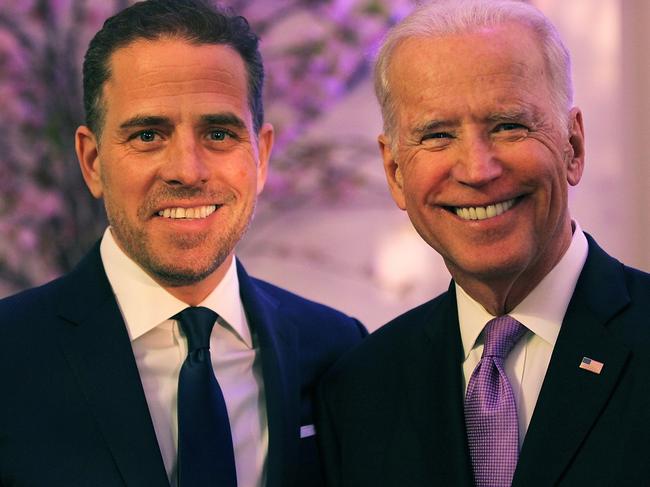 Former US Vice President Joe Biden and his son, Hunter Biden. Picture: Getty