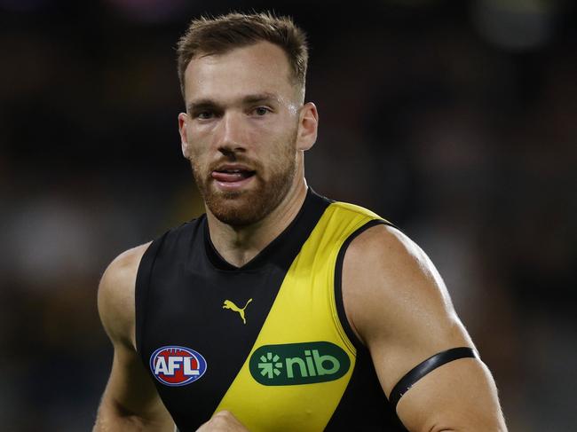 NCA. MELBOURNE, AUSTRALIA. April 19th, 2025 . AFL Round 6 .     Richmond vs Gold Coast Suns at Marvel Stadium.   Richmonds Noah Balta    .   Picture: Michael Klein