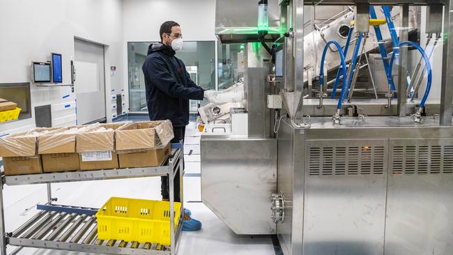 A worker at the CSL Broadmeadows facility in Melbourne. Picture: Aaron Francis