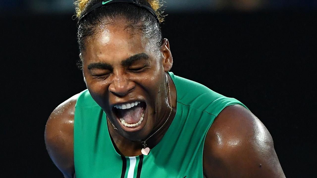 Serena Williams survived against Simona Halep. (Photo by Quinn Rooney/Getty Images)