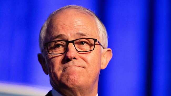 Prime Minister Malcolm Turnbull speaks during the WA Liberal Party State Conference in Perth on Saturday, August 11, 2018. (AAP Image/Richard Wainwright) NO ARCHIVING