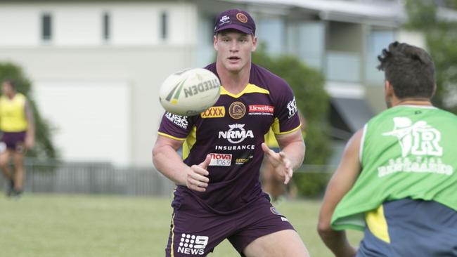 Brisbane Broncos forward Thomas Flegler during a training session.