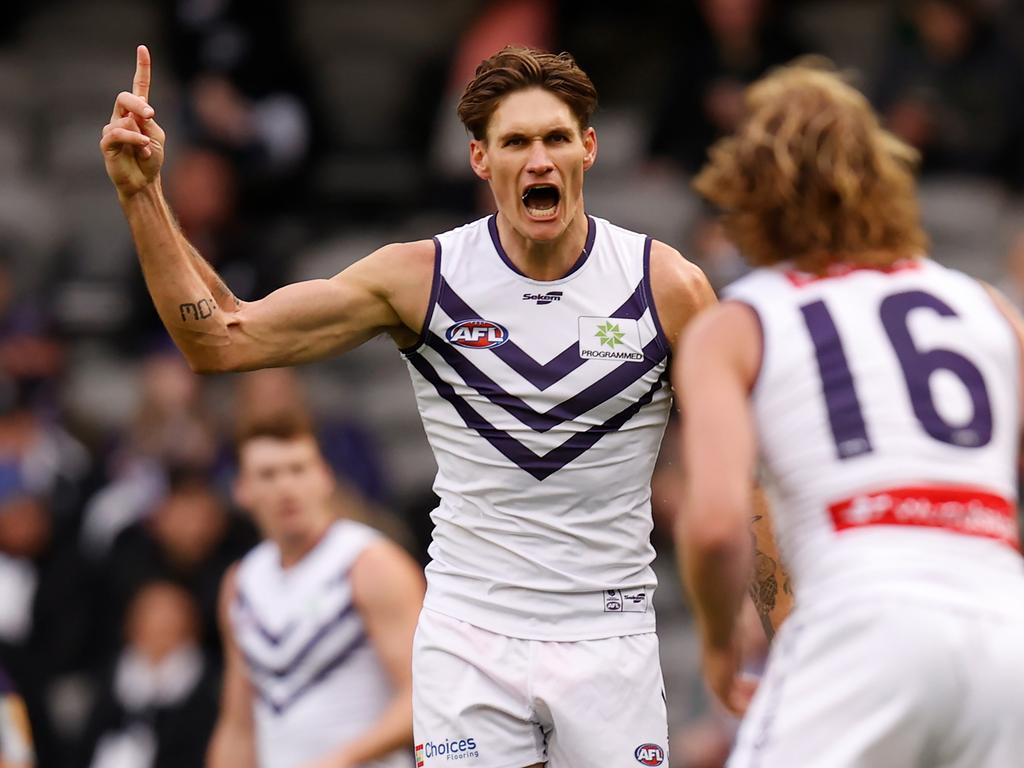 Rory Lobb stood up and led the Dockers to victory over Collingwood. Picture: AFL Photos/Getty Images