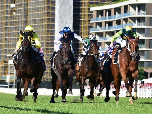 Yellow Brick moves to within touching distance of scoring a spot in the Group 1 Stradbroke Handicap with his win at Eagle Farm on Saturday. Picture: Grant Peters, Trackside Photography.
