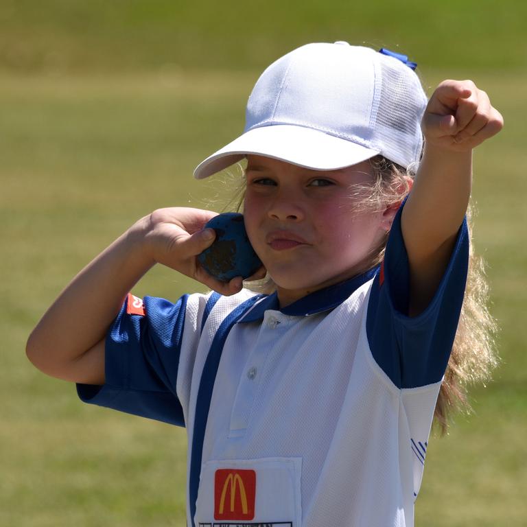 Ava Whitton in action at the Mudgeeraba little athletics competition. (Photo/Steve Holland)