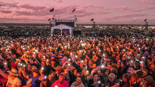 Music fans gathered in front of the stage at the Big Red Bash in July. Picture: Matt Williams