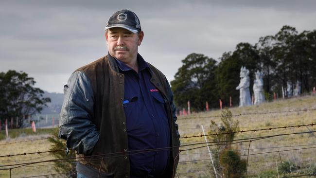 Farmer and quarry owner Craig Williams, above, is in a long-running legal and planning dispute with neighbour Xin De Wang and his Holy Tantra Esoteric Buddhism sect over the development of the Tasmanian Chinese Cultural Park. Picture: Peter Mathew