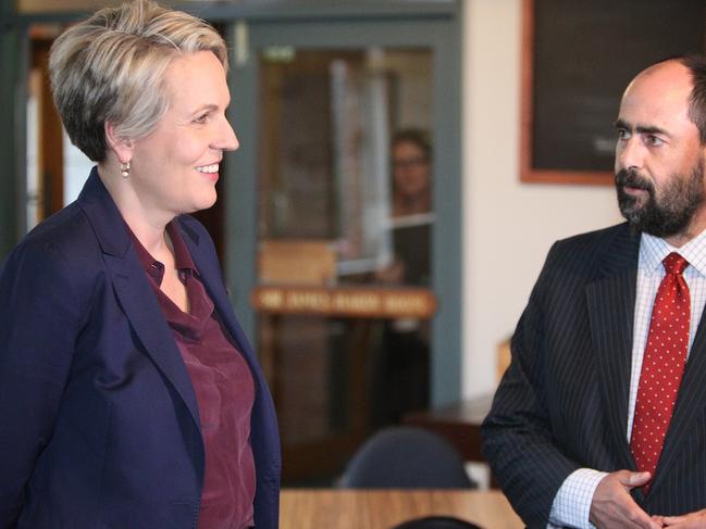 Labor deputy leader Tanya plibersek and Bass Candidate Ross Hart in Launceston