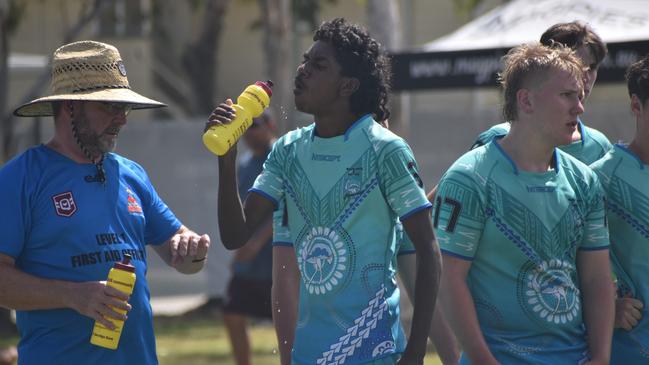 Warba Wangarunya Rugby League Carnival, under-17 boys, Black Boys versus Masada Iosefa and Gary Field Memorial, Saleyards Park, Rockhampton, January 19, 2024.