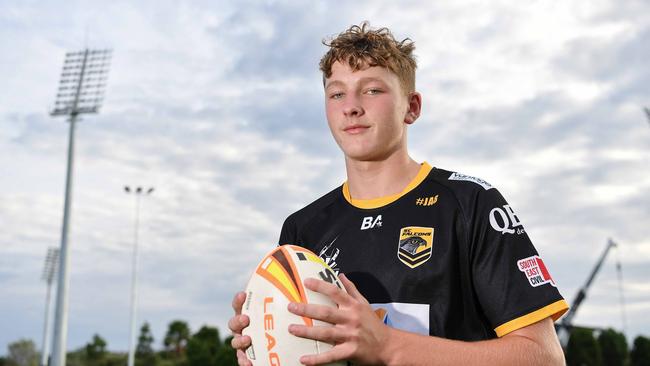 Sunshine Coast Falcons Cyril Connell Challenge player Taj Burke. Picture: Patrick Woods.