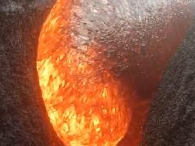 Footage shows what it is like to be swallowed by lava