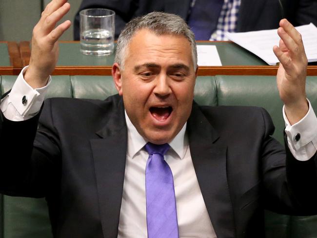 Treasurer Joe Hockey reacts during Question Time today in the House of Representatives, Federal Parliament, Canberra.