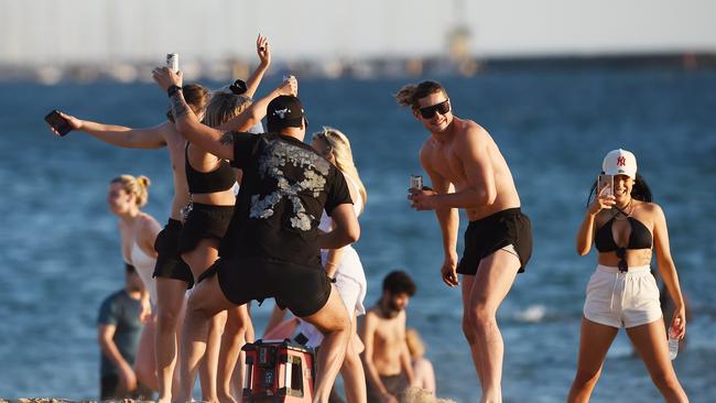 People were seen drinking during the warm weather. Picture: Josie Hayden