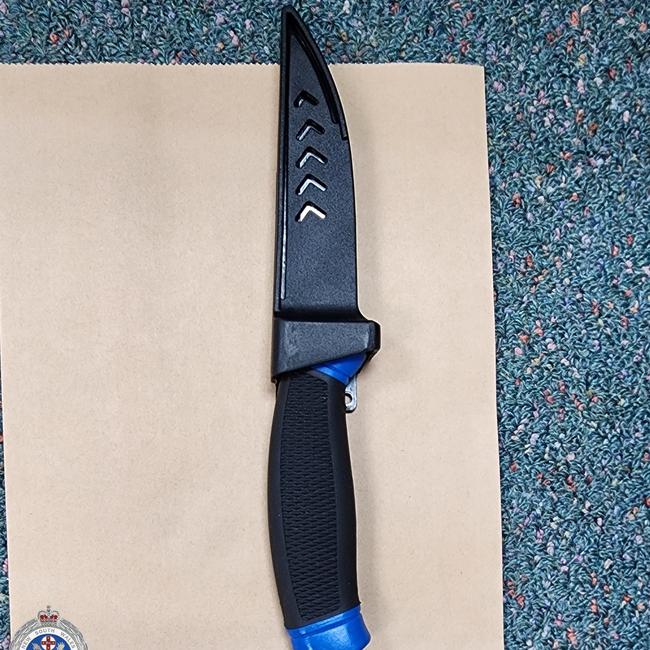 A bladed knife seized by NSW Police. Photo: NSW Police