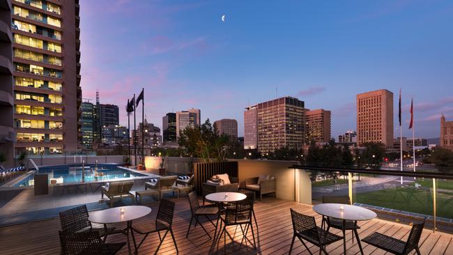 Hilton Adelaide pool deck. Picture: Adam Bruzzone.