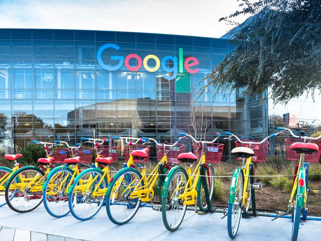 Mountain View, Ca/USA December 29, 2016: Googleplex - Google Headquarters with biked on foreground