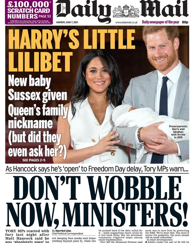 The Daily Mail questioned if the Queen knew about the name before the announcement.