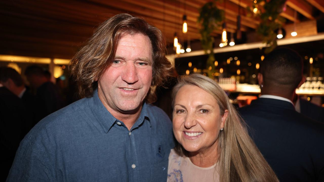 Des Hasler and Chris Hasler at the Gold Coast Titans Season Launch 2024 at The Star Gold Coast Garden Bar for Gold Coast at Large. Picture: Portia Large
