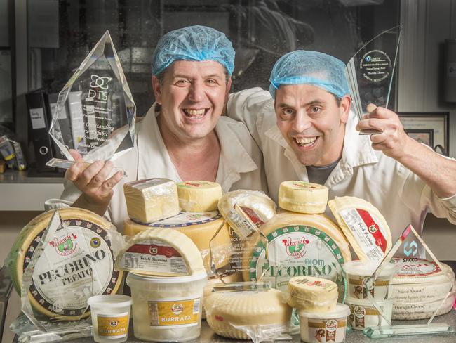 Floridia Cheese production manager Fabio Portella and cheese maker Marco Frau.