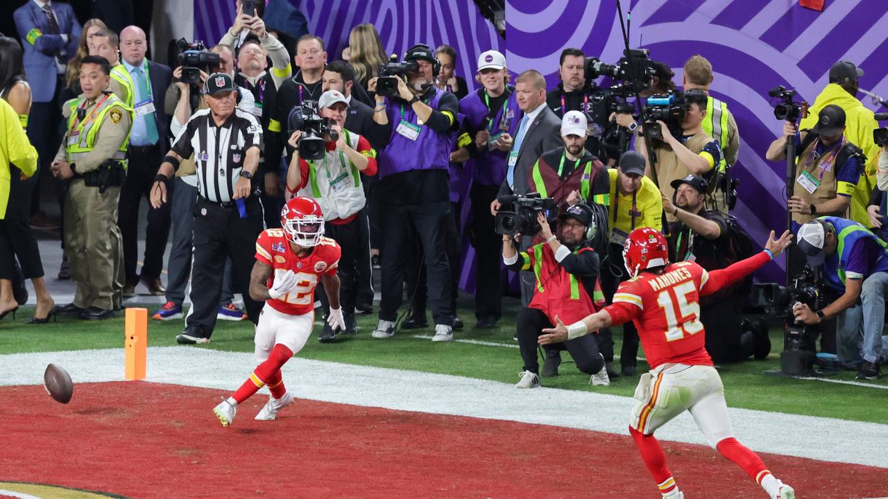 Hardman Jr. and Mahomes celebrate. (Photo by Ethan Miller/Getty Images)