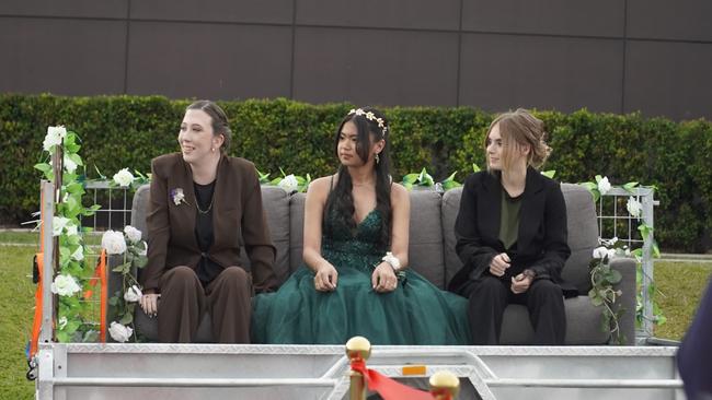 Caitlin, Chloe and Nicole at the Caloundra Christian College formal 2024