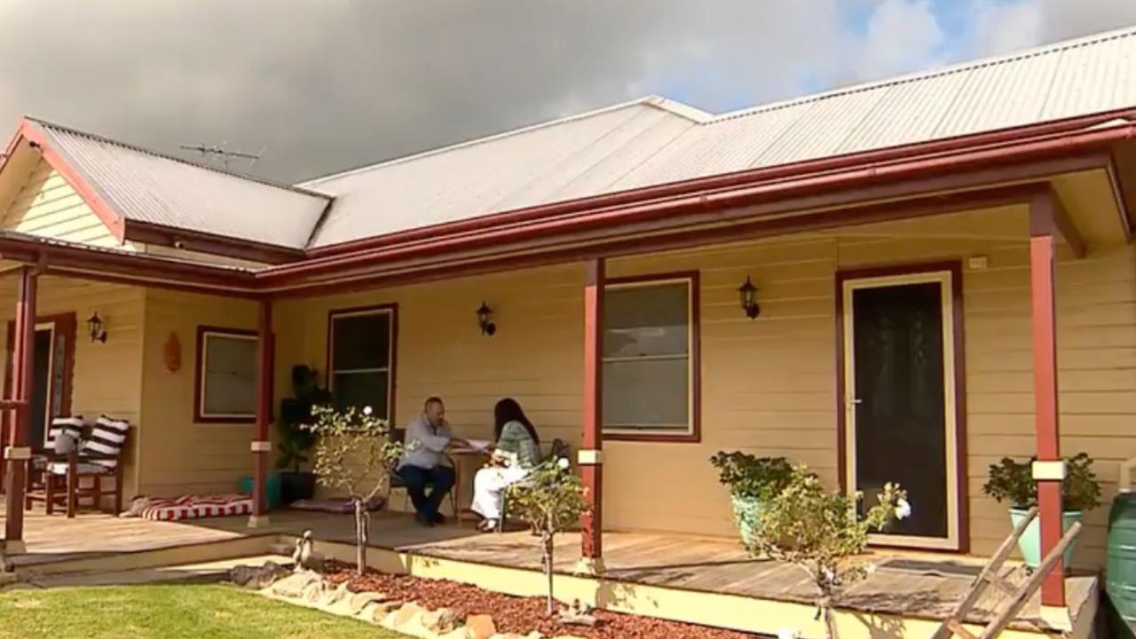 Annette and Shane Morgan at the Menangle home. Picture: Channel 9/A Current Affair