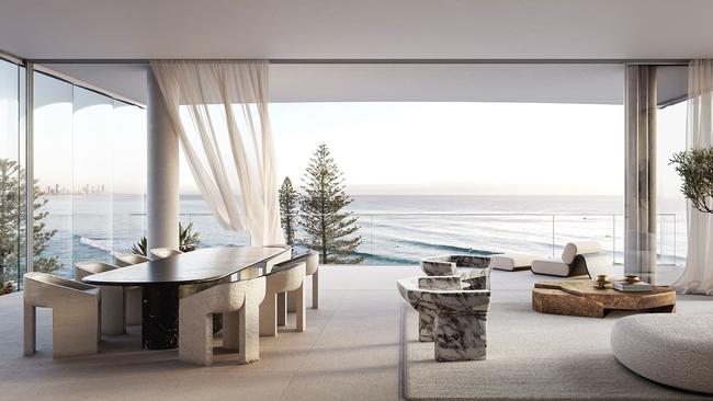 The penthouse at Glasshouse Burleigh Heads on Goodwin Tce, by Spyre Group.