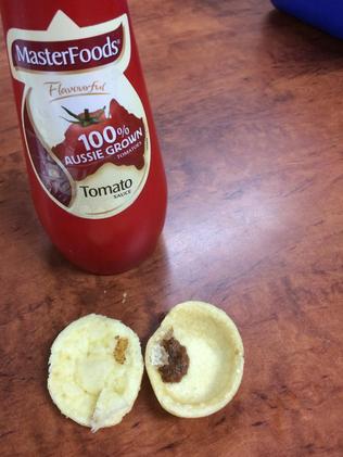 It’s a sad state of affairs when meat pies contain little to no meat. Picture: Facebook/Steven Braszell