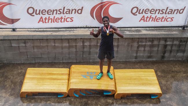 Action from the Queensland Athletics track and field championships at QSAC on Saturday March 15, 2025. Picture: Stephen Archer.