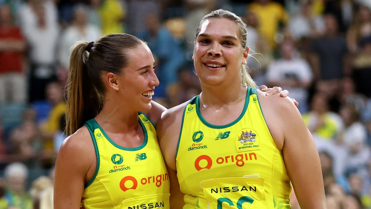 Wallam wasn’t comfortable with the logo. (Photo by Brendon Thorne/Getty Images for Netball Australia)