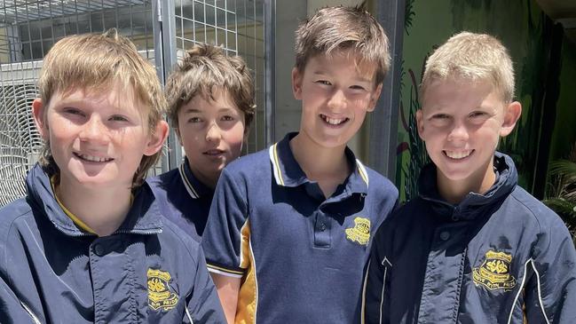 South Wagga Public School Stage 3 students (l-r) Zac Hartwig, Asher McNellie, Patrick Winson and Sam Mortimer. Picture: supplied