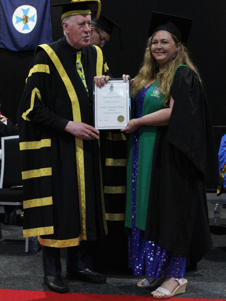 Janelle Frederiksen graduated with a Bachelor of Occupational Therapy (Honours) at the CQUniversity graduation ceremony in Bundaberg on December 14, 2023.