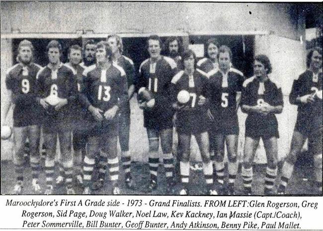 Maroochydore Swans A-grade 1973 grand final side. Picture: Contributed