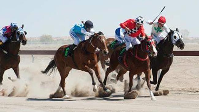 Four Iron bursts through to win at Bedourie. Picture: Ann Britton Outback Photography